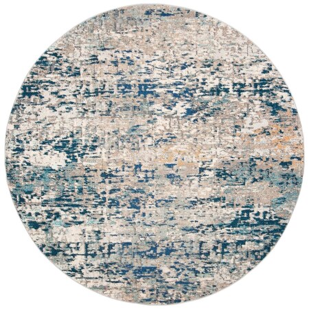 Safavieh 5 x 5 ft. Madison 400 Power Loomed Round Area Rug; Grey & Blue MAD460K-5R